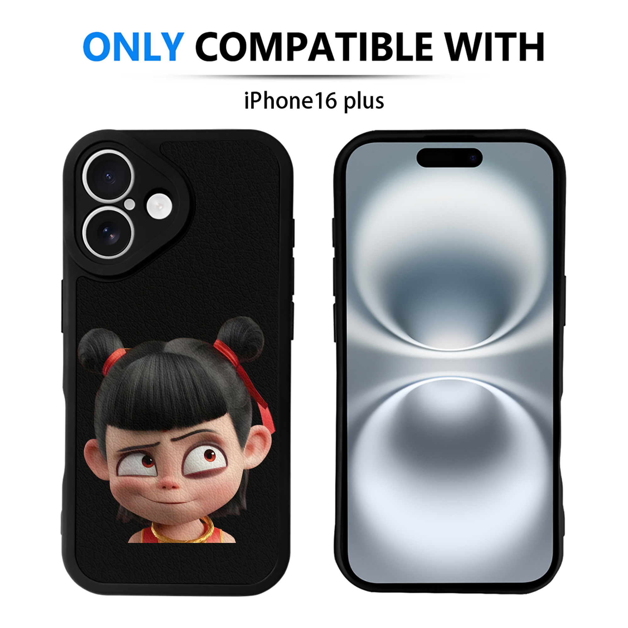 （画像用） Ne Zha 2 ナタ 魔童の大暴れ 【iPhone 16シリーズ対応】シリコンスマホケース（レザー調） 材質：シリコン